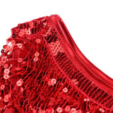 Maxbell V Neck 1920s Sequin Fringe Charleston Flapper Dance Dresses Costumes L red - Aladdin Shoppers