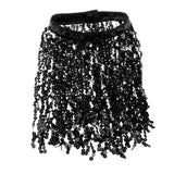 Maxbell V Neck 1920s Sequin Fringe Charleston Flapper Dance Dresses Costumes M silver black - Aladdin Shoppers