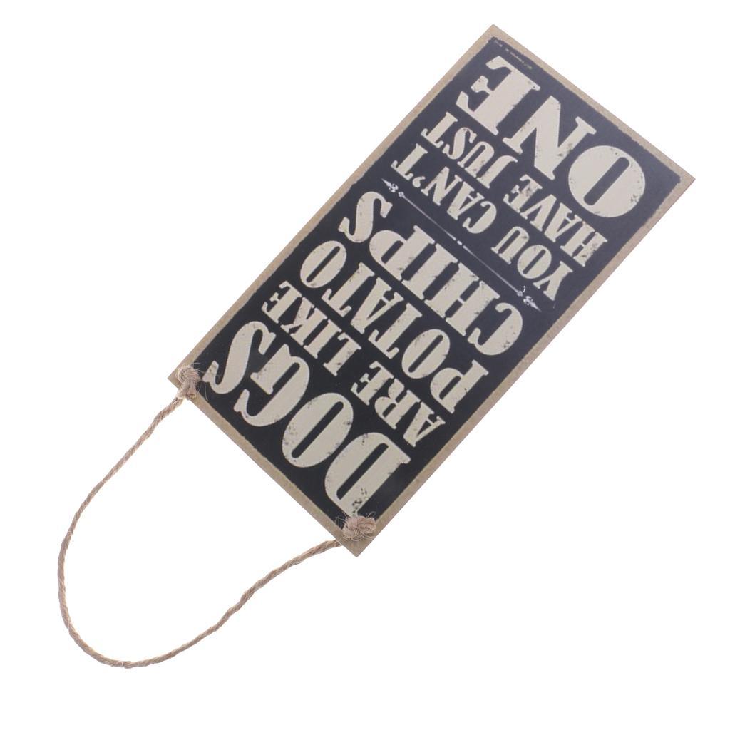 Maxbell Vintage Dogs are like Potato Chips Board Plaque Quote Wooden Board Hanging Plaque - Aladdin Shoppers