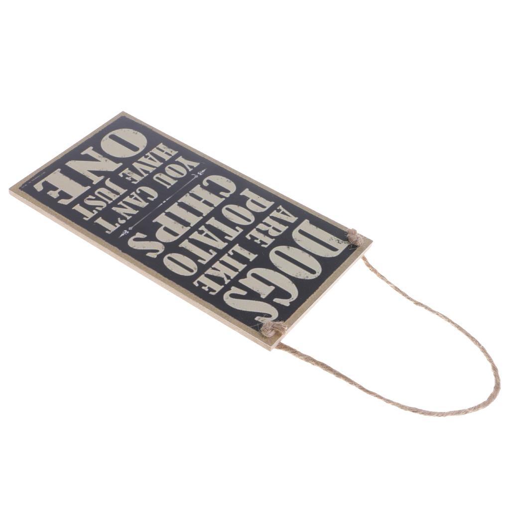 Maxbell Vintage Dogs are like Potato Chips Board Plaque Quote Wooden Board Hanging Plaque - Aladdin Shoppers