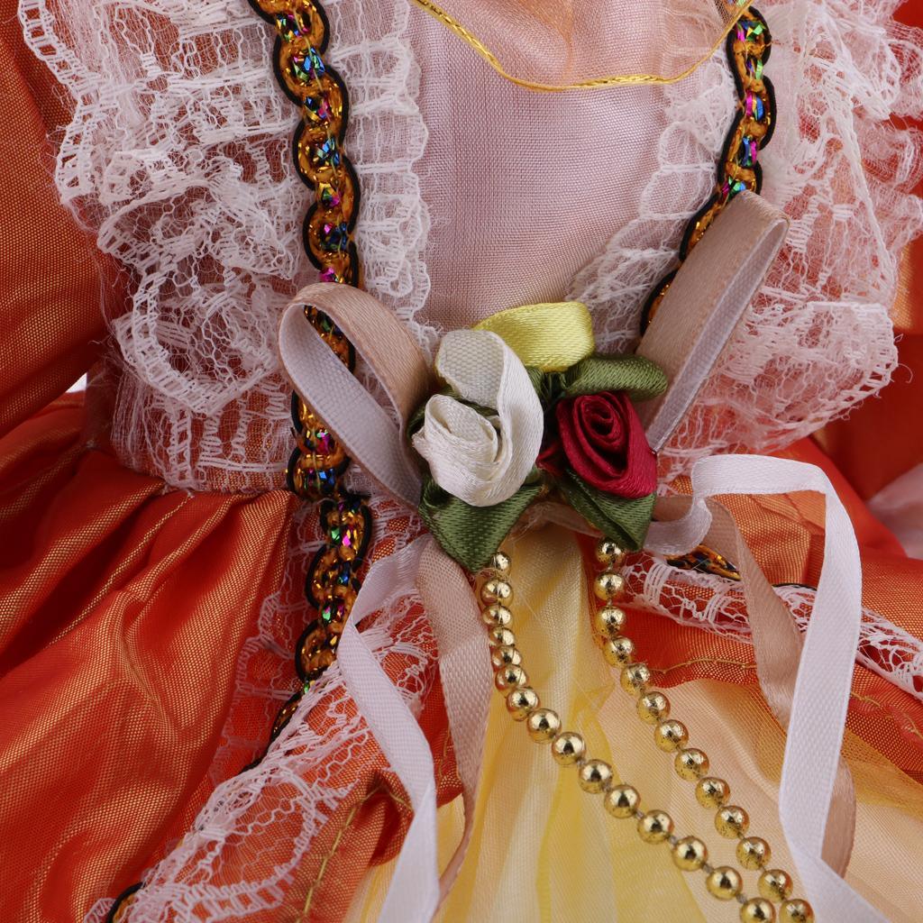 Maxbell Vintage Elegant Victorian Porcelain Doll Splicing Doll 18inch Yellow Dress - Aladdin Shoppers