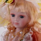 Maxbell Vintage Elegant Victorian Porcelain Doll Splicing Doll 18inch Yellow Dress - Aladdin Shoppers