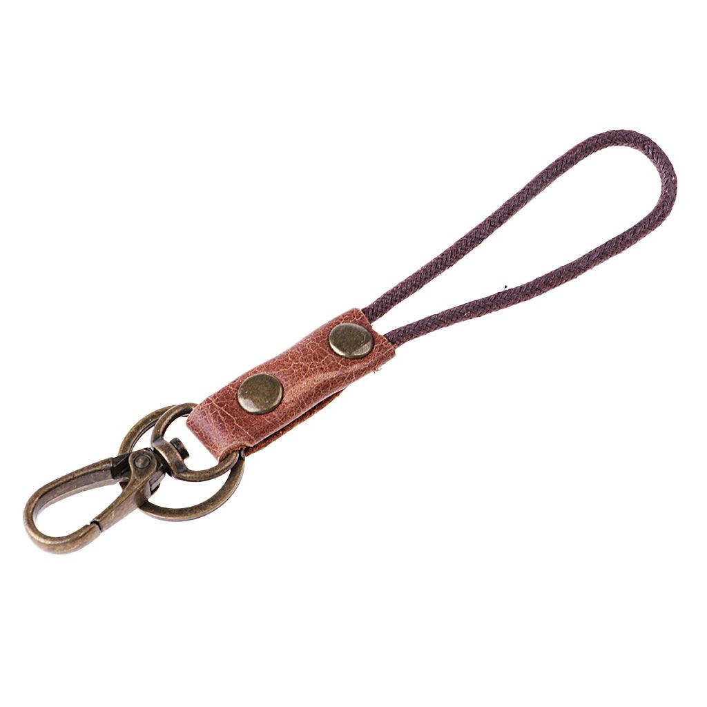 Maxbell Vintage Leather Lanyard Neck Wrist Strap ID Card Badge Phone Key Holder 15cm Finger strap - Aladdin Shoppers