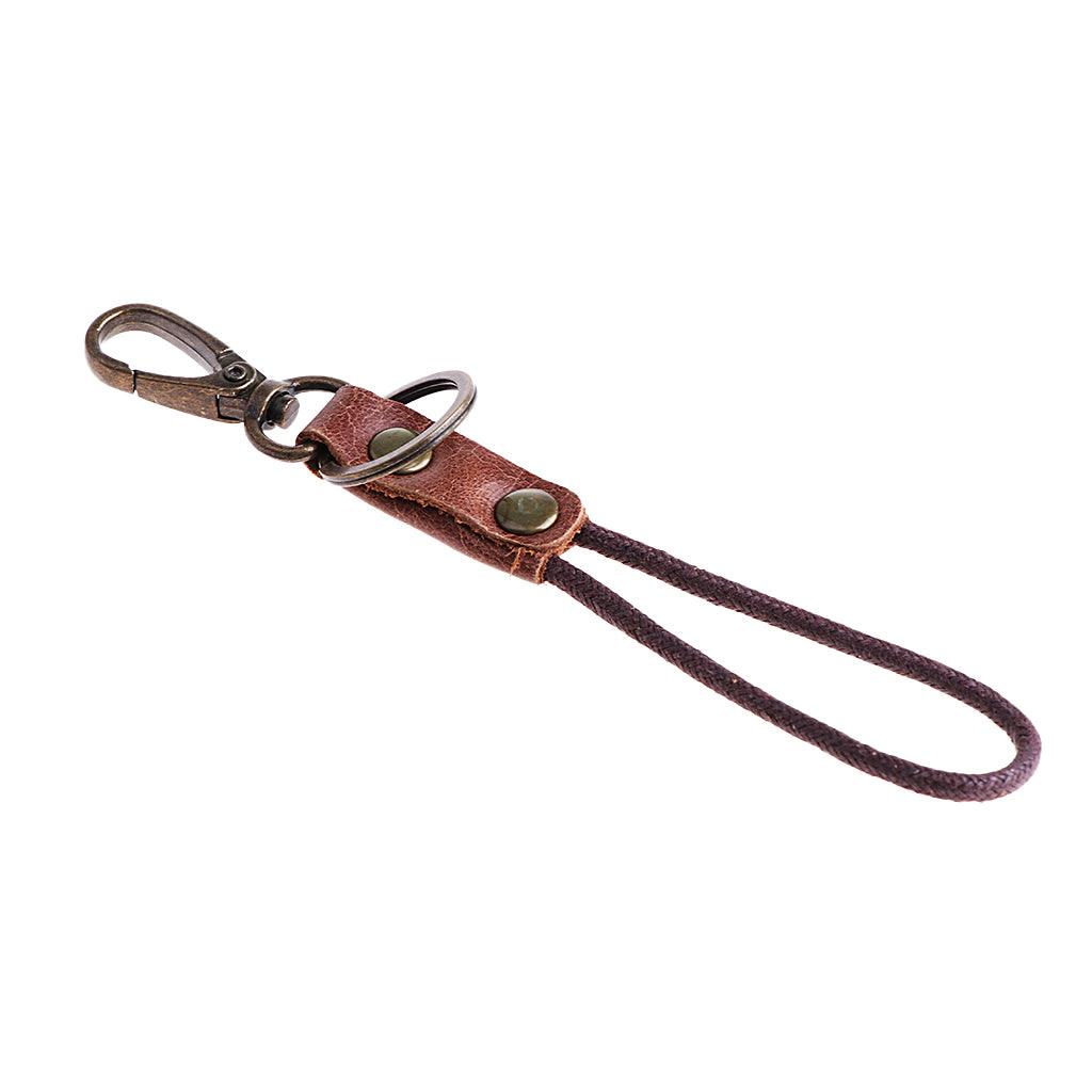 Maxbell Vintage Leather Lanyard Neck Wrist Strap ID Card Badge Phone Key Holder 15cm Finger strap - Aladdin Shoppers