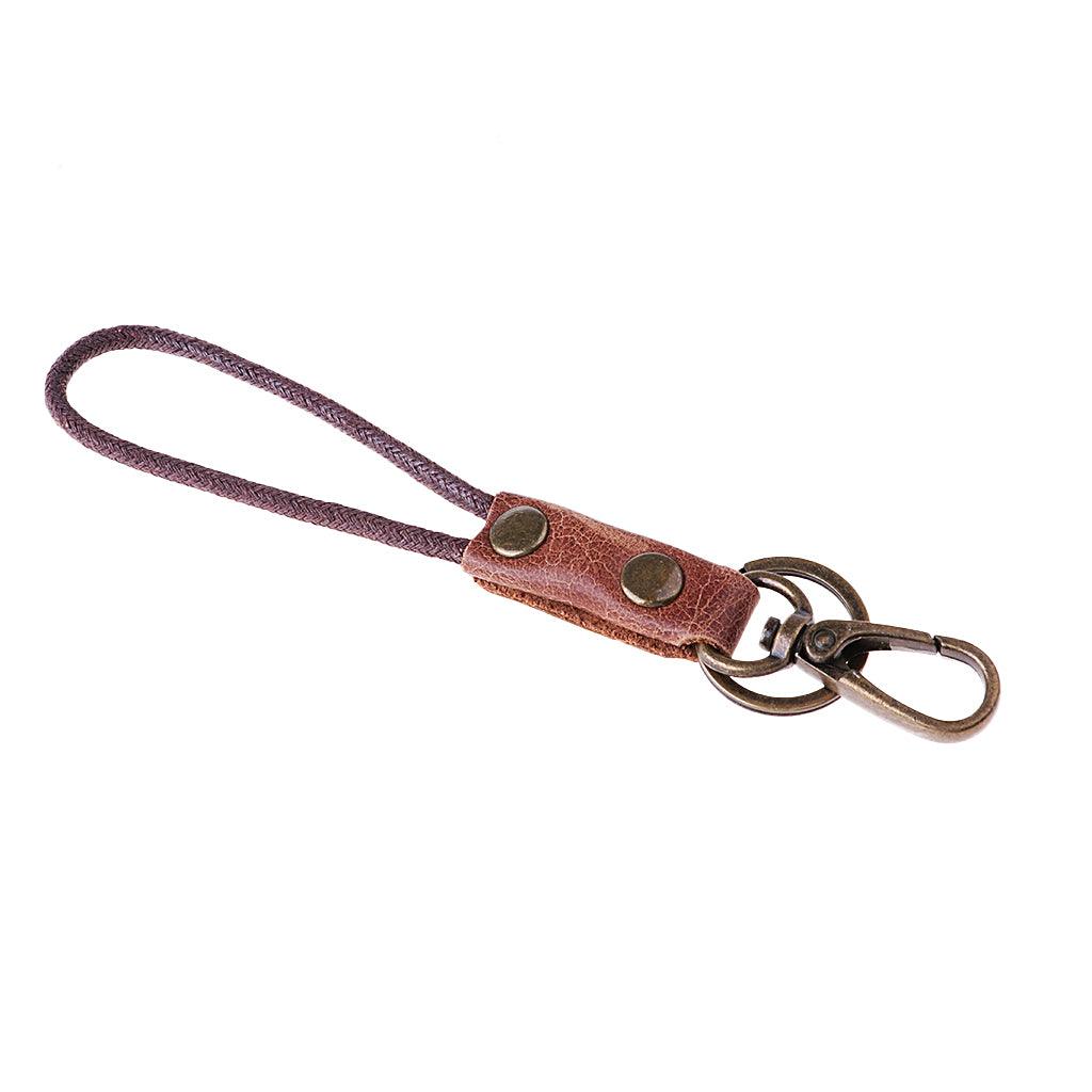 Maxbell Vintage Leather Lanyard Neck Wrist Strap ID Card Badge Phone Key Holder 15cm Finger strap - Aladdin Shoppers