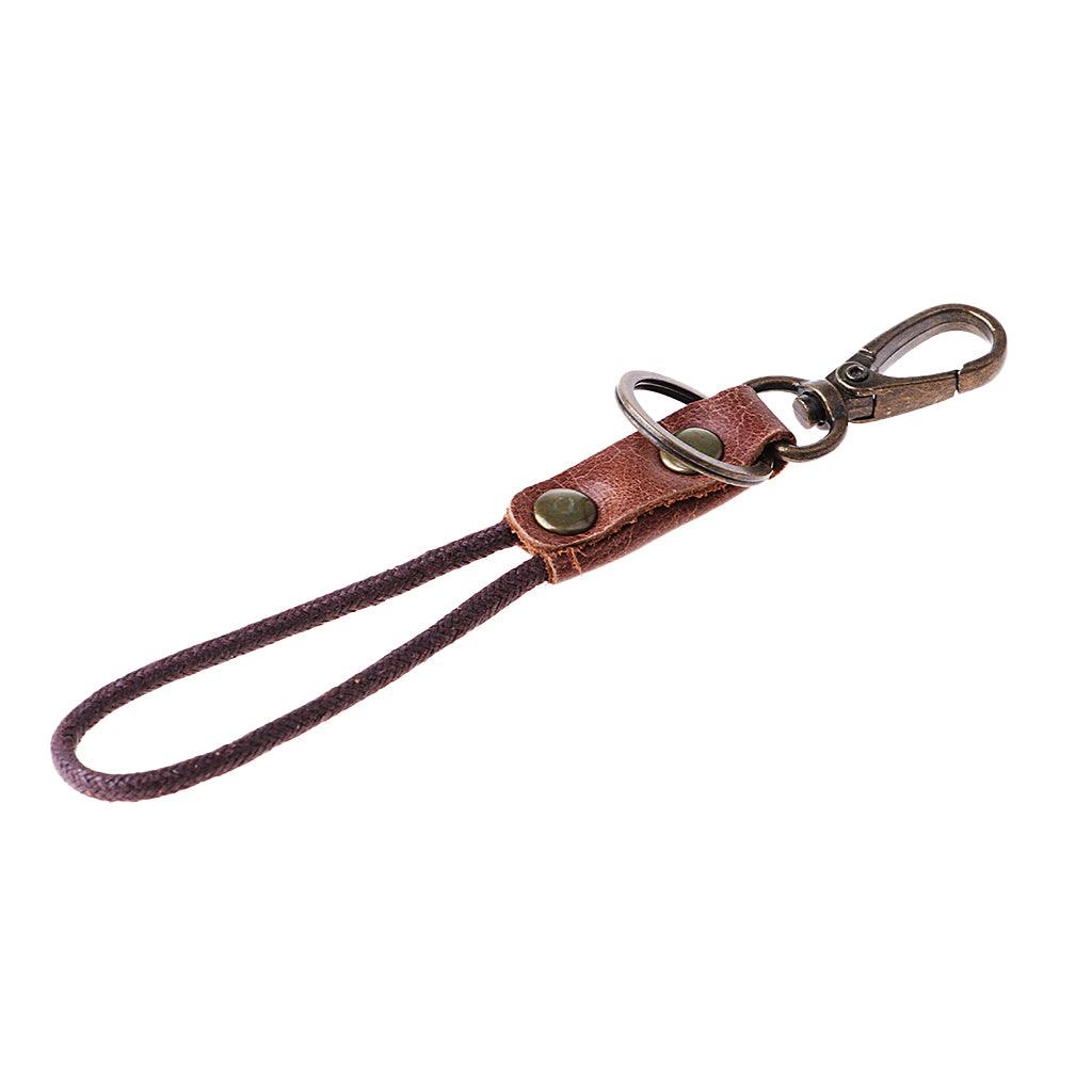 Maxbell Vintage Leather Lanyard Neck Wrist Strap ID Card Badge Phone Key Holder 15cm Finger strap - Aladdin Shoppers