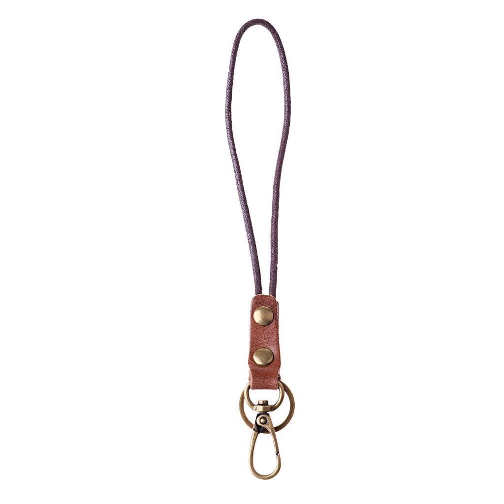 Maxbell Vintage Leather Lanyard Neck Wrist Strap ID Card Badge Phone Key Holder 23cm Wrist strap - Aladdin Shoppers