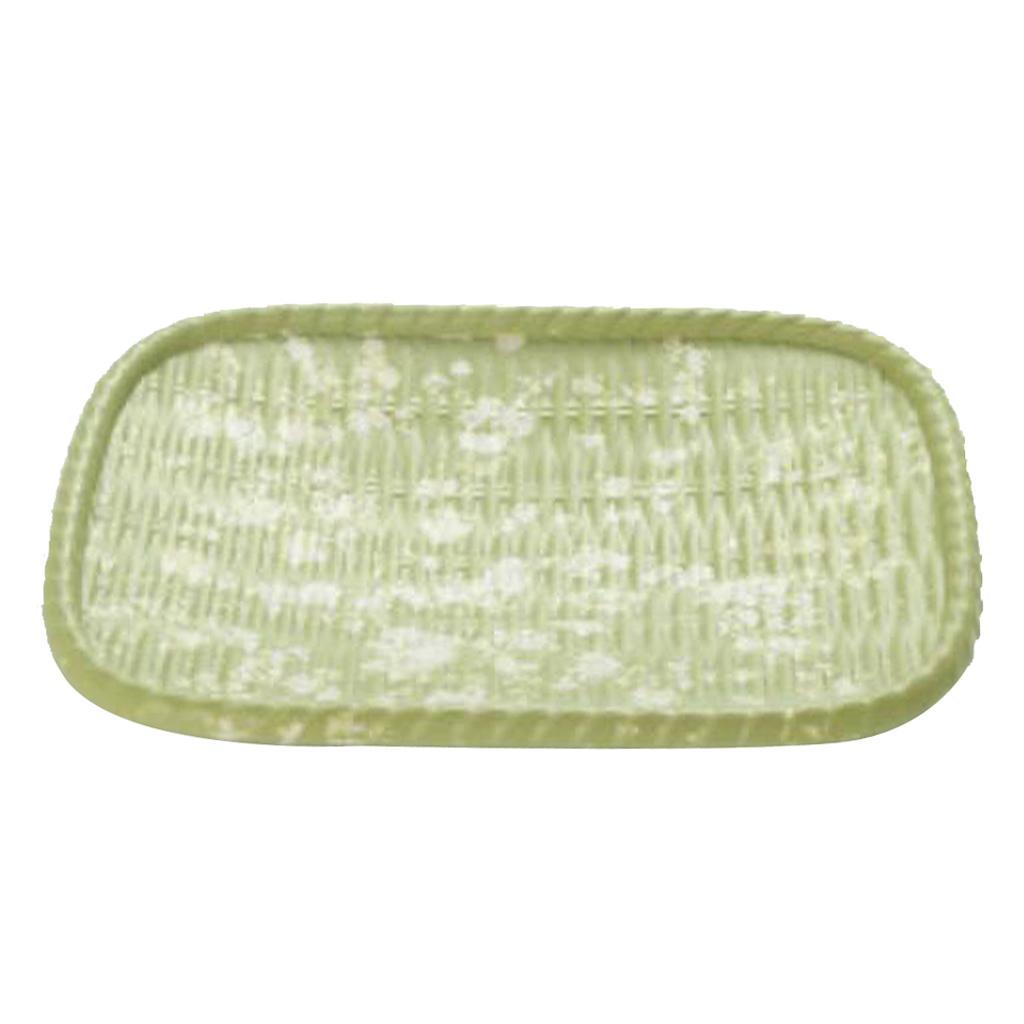 Maxbell Vintage Rattan Cake Basket Wicker Storage Box Hand Knitting Boxes Green - Aladdin Shoppers
