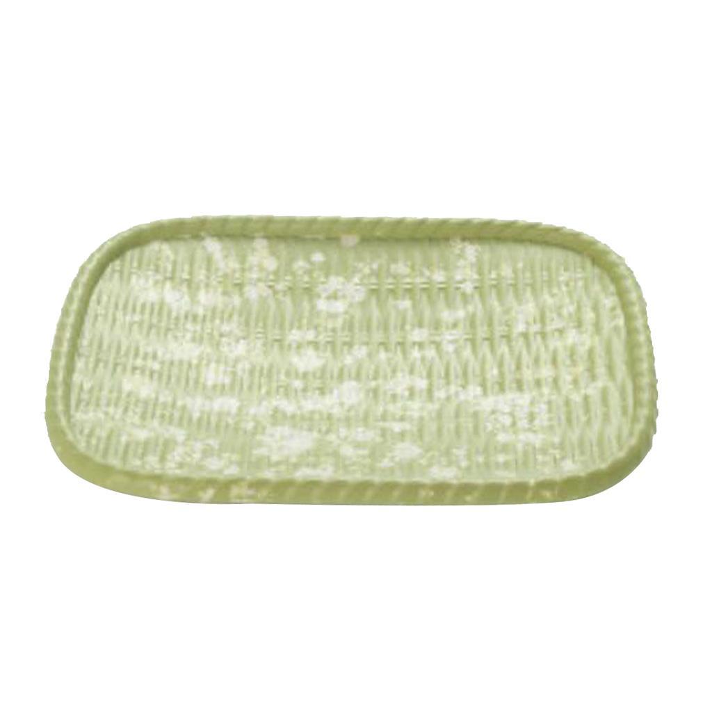 Maxbell Vintage Rattan Cake Basket Wicker Storage Box Hand Knitting Boxes Green - Aladdin Shoppers