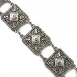 Maxbell Vintage Turkish Geometric Square Carved Waist Belt Silver Belly Body Chain - Aladdin Shoppers