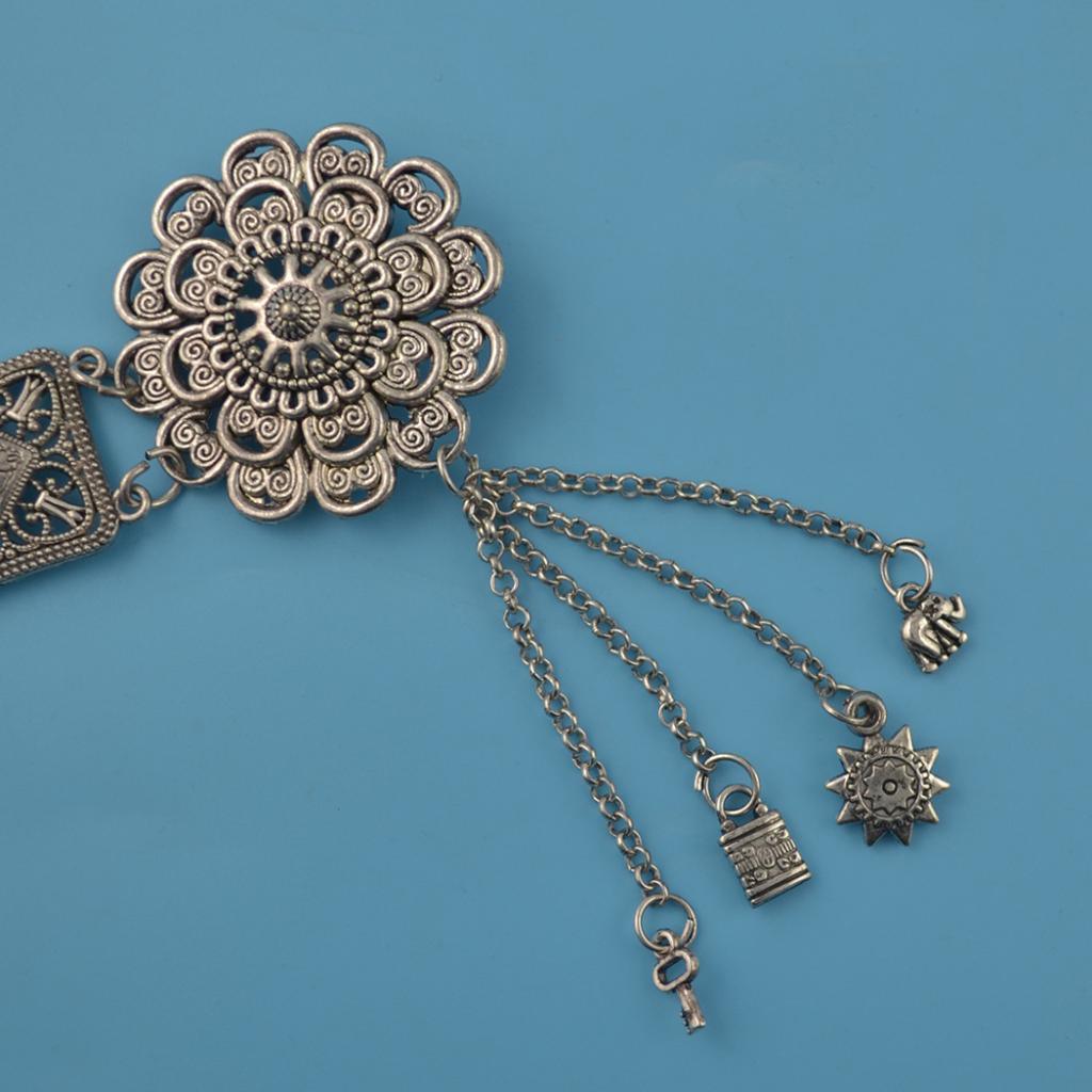 Maxbell Vintage Turkish Geometric Square Carved Waist Belt Silver Belly Body Chain - Aladdin Shoppers