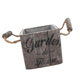 Maxbell Vintage Wood Bucket Shabby Chic Flower Pots Garden Planter Pot Square Brown - Aladdin Shoppers