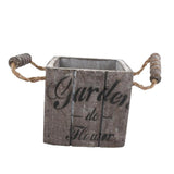 Maxbell Vintage Wood Bucket Shabby Chic Flower Pots Garden Planter Pot Square Brown - Aladdin Shoppers