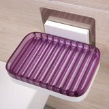 Maxbell Wall Mounted Soap Holder Dish Soap Box Tray Self Adhesive Soap Case Purple - Aladdin Shoppers