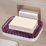 Maxbell Wall Mounted Soap Holder Dish Soap Box Tray Self Adhesive Soap Case Purple - Aladdin Shoppers