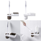 Maxbell Wall Mounted Toilet WC Washroom Brush Set with Holder Cleaning Tool Black - Aladdin Shoppers