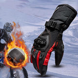 Maxbell Waterproof Motorcycle Motobike Scooter Leather Sports Long Gloves Black L - Aladdin Shoppers