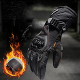 Maxbell Waterproof Motorcycle Motobike Scooter Leather Sports Long Gloves Black L - Aladdin Shoppers