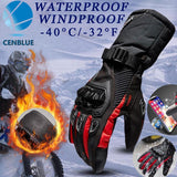 Maxbell Waterproof Motorcycle Motobike Scooter Leather Sports Long Gloves Black L - Aladdin Shoppers
