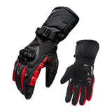 Maxbell Waterproof Motorcycle Motobike Scooter Leather Sports Long Gloves Red L