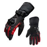 Maxbell Waterproof Motorcycle Motobike Scooter Leather Sports Long Gloves Red L - Aladdin Shoppers