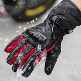 Maxbell Waterproof Motorcycle Motobike Scooter Leather Sports Long Gloves Red L - Aladdin Shoppers