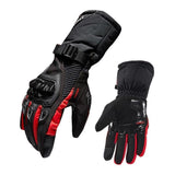 Maxbell Waterproof Motorcycle Motobike Scooter Leather Sports Long Gloves Red XL