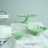Maxbell Wave Edge Cake Tray Macaroon Cupcake Stand Plate Metal Cake Tools Green M - Aladdin Shoppers