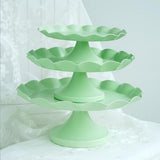 Maxbell Wave Edge Cake Tray Macaroon Cupcake Stand Plate Metal Cake Tools Green M - Aladdin Shoppers