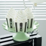 Maxbell Wave Edge Cake Tray Macaroon Cupcake Stand Plate Metal Cake Tools Green M - Aladdin Shoppers