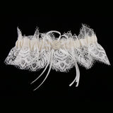 Maxbell Wedding Bridal Lace Garter Pearls Rhinestone Satin Bow Garter Gift Favors - Aladdin Shoppers