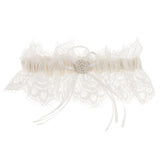 Maxbell Wedding Bridal Lace Garter Pearls Rhinestone Satin Bow Garter Gift Favors - Aladdin Shoppers