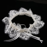 Maxbell Wedding Bridal Lace Garter Pearls Rhinestone Satin Bow Garter Gift Favors - Aladdin Shoppers