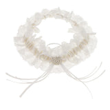Maxbell Wedding Bridal Lace Pearls Garter w/ Bowknot Trim Hen Night Party Dress - Aladdin Shoppers