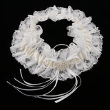 Maxbell Wedding Bridal Lace Pearls Garter w/ Bowknot Trim Hen Night Party Dress - Aladdin Shoppers