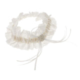 Maxbell Wedding Bridal Lace Pearls Garter w/ Bowknot Trim Hen Night Party Dress - Aladdin Shoppers