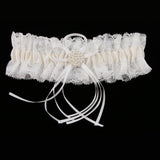 Maxbell Wedding Bridal Lace Pearls Garter w/ Bowknot Trim Hen Night Party Dress - Aladdin Shoppers