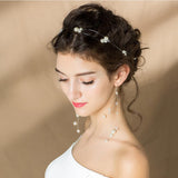 Maxbell Wedding Bridal Party Pearl Hair Band Headband Hair Accessories Eardrop Set - Aladdin Shoppers