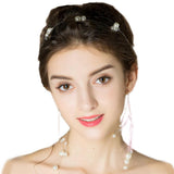 Maxbell Wedding Bridal Party Pearl Hair Band Headband Hair Accessories Eardrop Set - Aladdin Shoppers