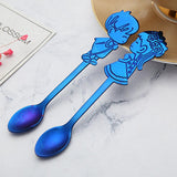 Maxbell Wedding Party Stainless Steel Coffee Teaspoons Dessert Soup Spoon Blue - Aladdin Shoppers