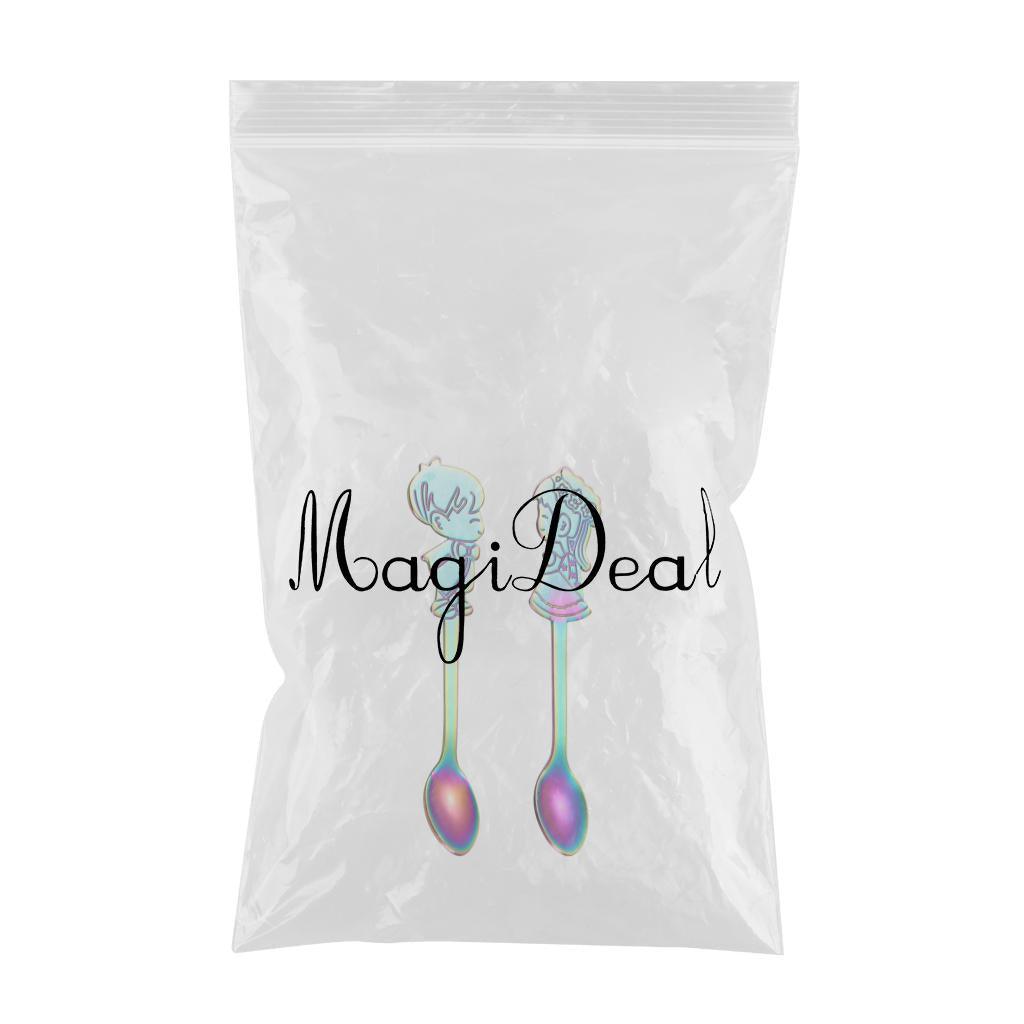 Maxbell Wedding Party Stainless Steel Coffee Teaspoons Dessert Soup Spoon Colorful - Aladdin Shoppers