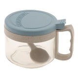 Maxbell Wheat Straw Glass Spice Jar Condiment Pot Seasoning Container Cruet Blue - Aladdin Shoppers