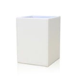 Maxbell White Plain Square Leather Pen Container Brush Pot Tabletop Storage Box - Aladdin Shoppers
