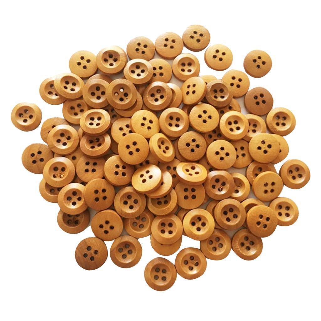 Maxbell Wholesale 100Pcs/pack Classic 4 Holes Wood Buttons 13mm for Sewing Clothing Decoration - Aladdin Shoppers