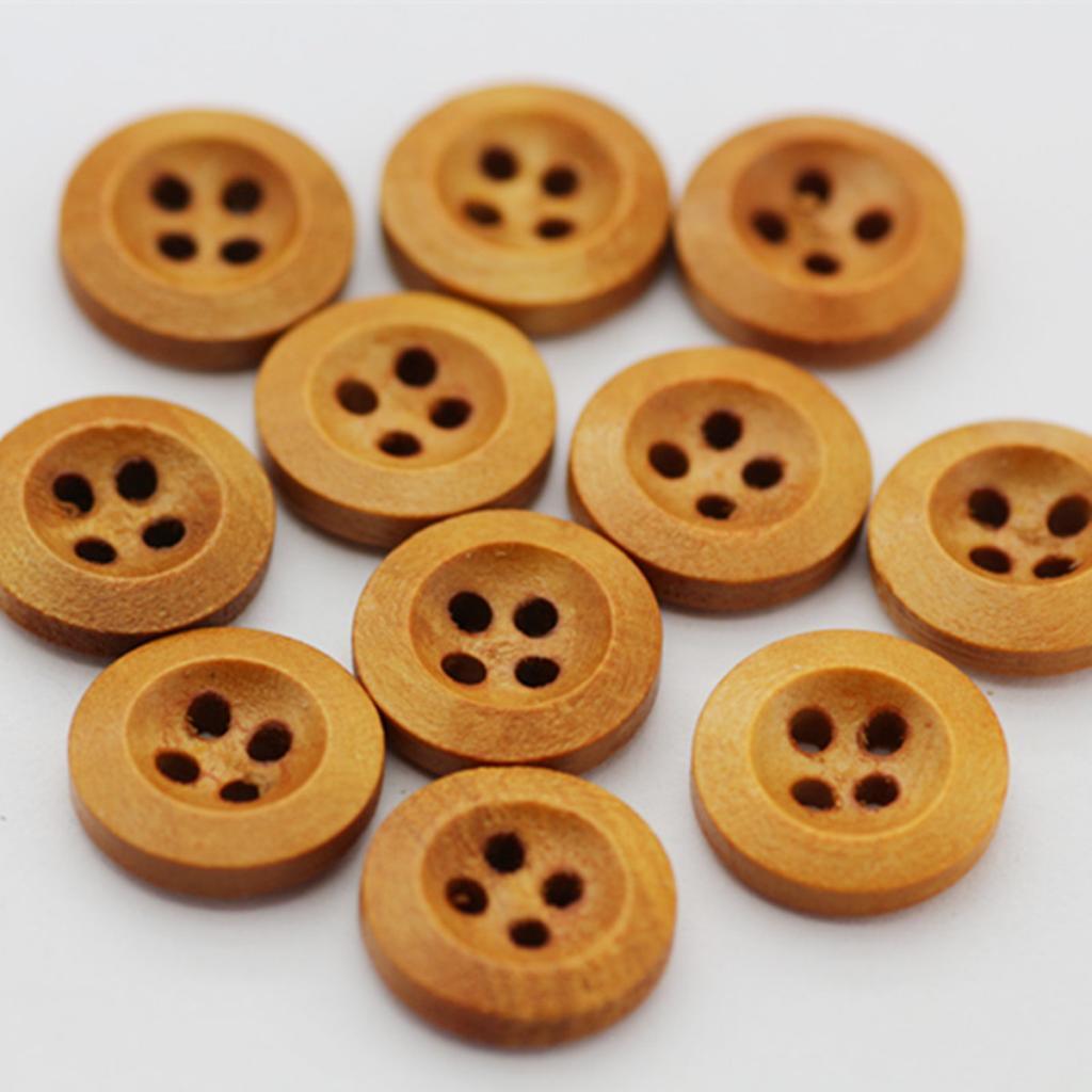Maxbell Wholesale 100Pcs/pack Classic 4 Holes Wood Buttons 13mm for Sewing Clothing Decoration - Aladdin Shoppers