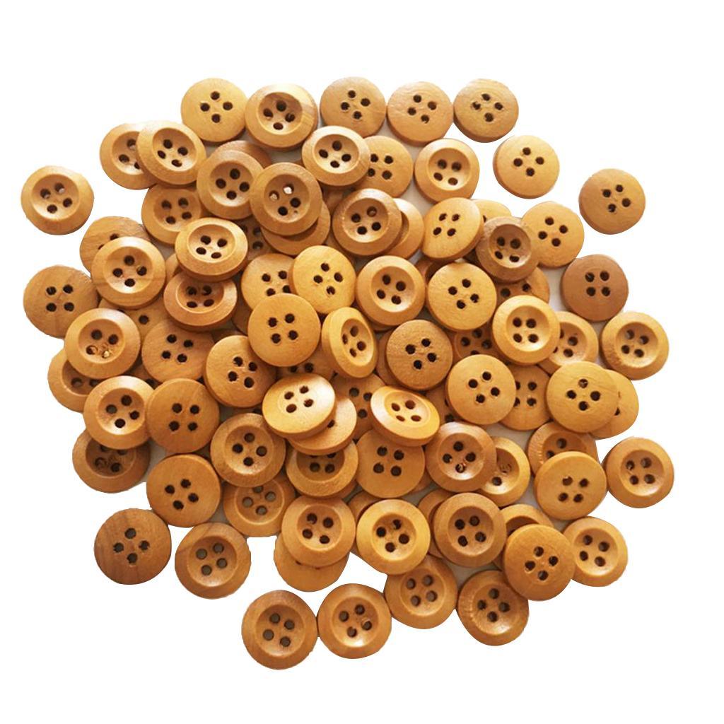 Maxbell Wholesale 100Pcs/pack Classic 4 Holes Wood Buttons 13mm for Sewing Clothing Decoration - Aladdin Shoppers