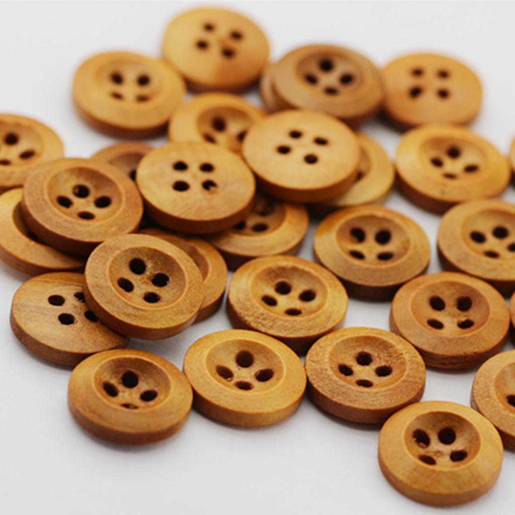 Maxbell Wholesale 100Pcs/pack Classic 4 Holes Wood Buttons 13mm for Sewing Clothing Decoration - Aladdin Shoppers