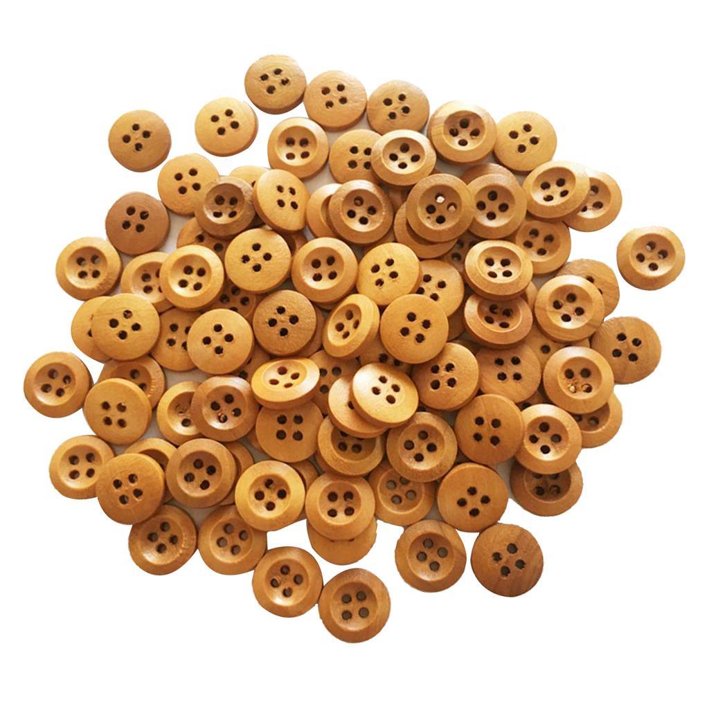 Maxbell Wholesale 100Pcs/pack Classic 4 Holes Wood Buttons 13mm for Sewing Clothing Decoration - Aladdin Shoppers