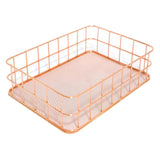 Maxbell Wire Storage Basket Bin Organizer Holder for Kithen Bathroom Rose Gold L - Aladdin Shoppers