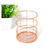 Maxbell Wire Storage Basket Bin Organizer Holder for Kithen Bathroom Rose Gold Round - Aladdin Shoppers